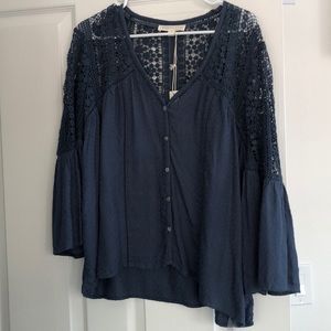 Boho button-up with bell sleeves!